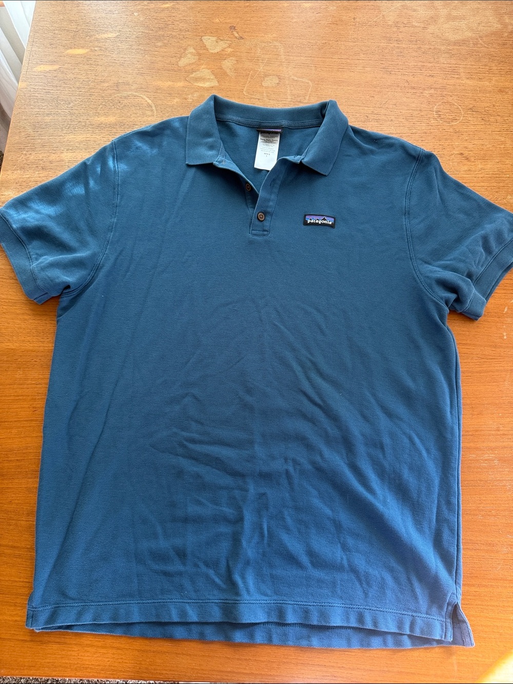 Patagonia Men's Blue Polo Shirt with Chest Logo